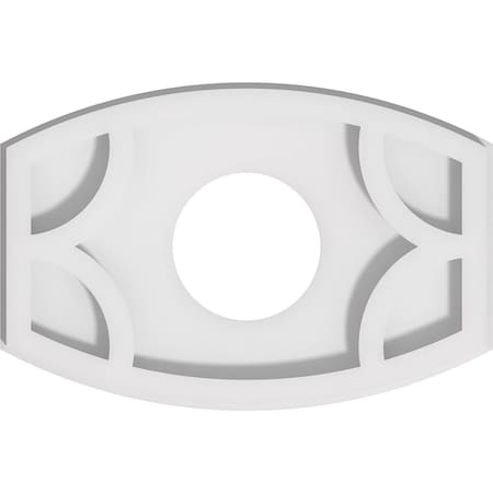 Ekena Millwork Kailey Architectural Grade PVC Ceiling Medallion, 10"W x 6 5/8"H x 3"ID x 5 1/4"C x 1"P, One-Piece CMP10X6KY-03000